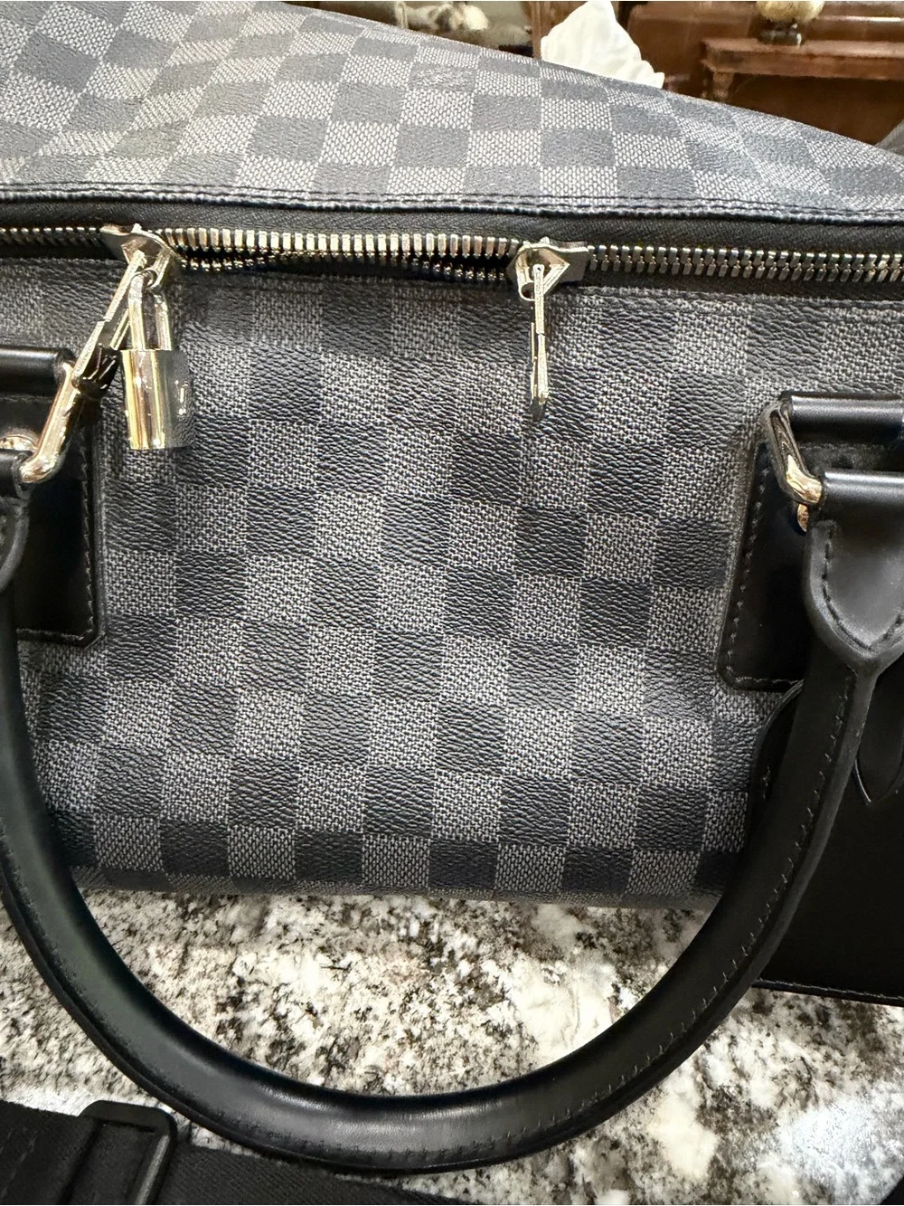 Louis Vuitton Roadster Graphite Black Boston Weekender Duffel Bag-Rarely Used